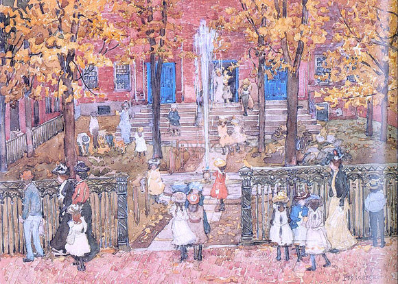  Maurice Prendergast West Church, Boston - Art Print