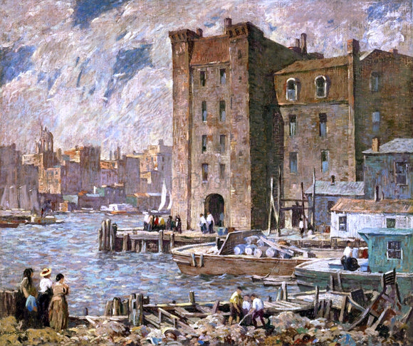  Robert Spencer Wharves - Art Print