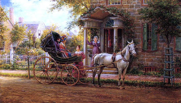  Edward Lamson Henry What's the News? (also known as Stopping for a Chat) - Art Print