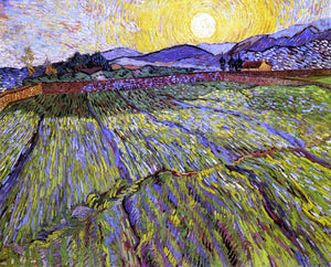  Vincent Van Gogh A Wheat Field with Rising Sun - Art Print