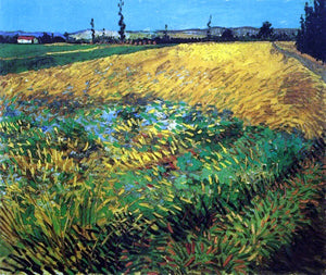  Vincent Van Gogh Wheat Field with the Alpilles Foothills in the Background - Art Print