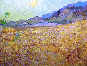  Vincent Van Gogh Wheat Fields with Reaper at Sunrise - Art Print