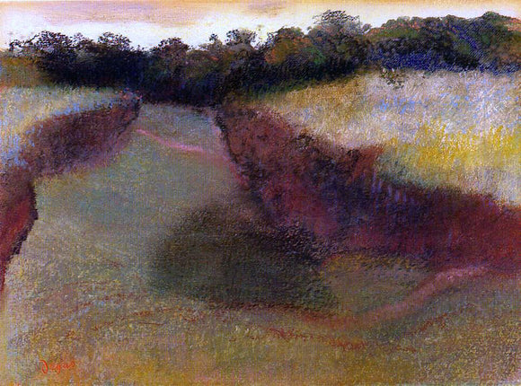  Edgar Degas Wheatfield and Line of Trees - Art Print