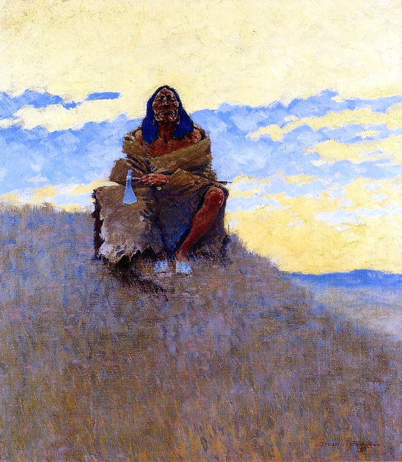  Frederic Remington When His Heart is Bad - Art Print