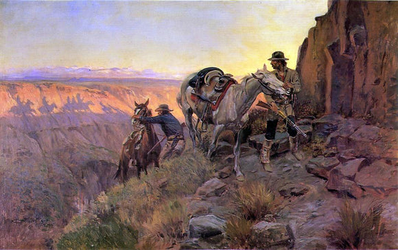  Charles Marion Russell When Shadows Hint Death - Art Print