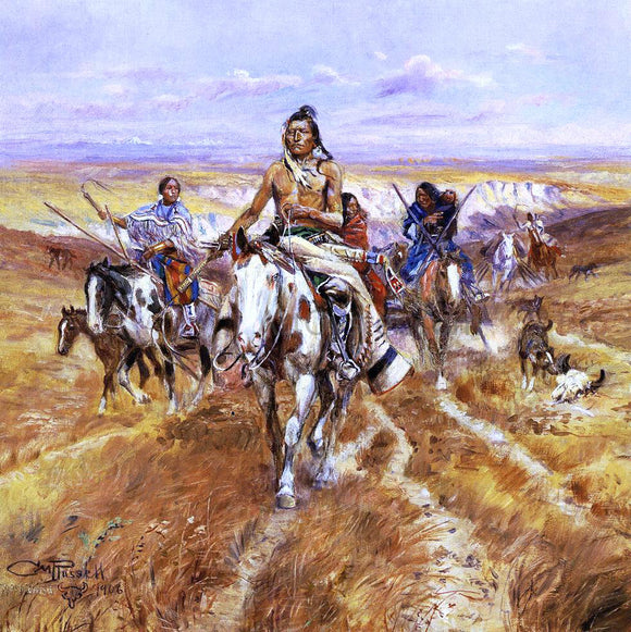  Charles Marion Russell When the Plains Were His - Art Print