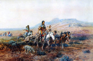  Charles Marion Russell When the Trail Was Long Between Camps - Art Print
