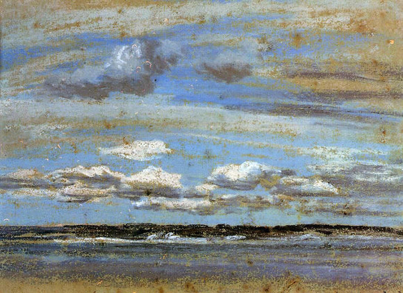  Eugene-Louis Boudin White Clouds over the Estuary - Art Print
