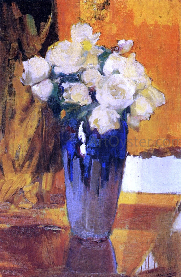  Joaquin Sorolla Y Bastida White Roses from the House Garden - Art Print