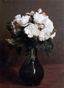  Henri Fantin-Latour White Roses in a Green Vase - Art Print