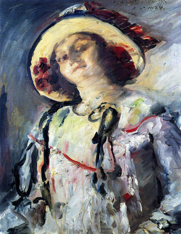  Lovis Corinth Wilhelmine in a Yellow Hat - Art Print