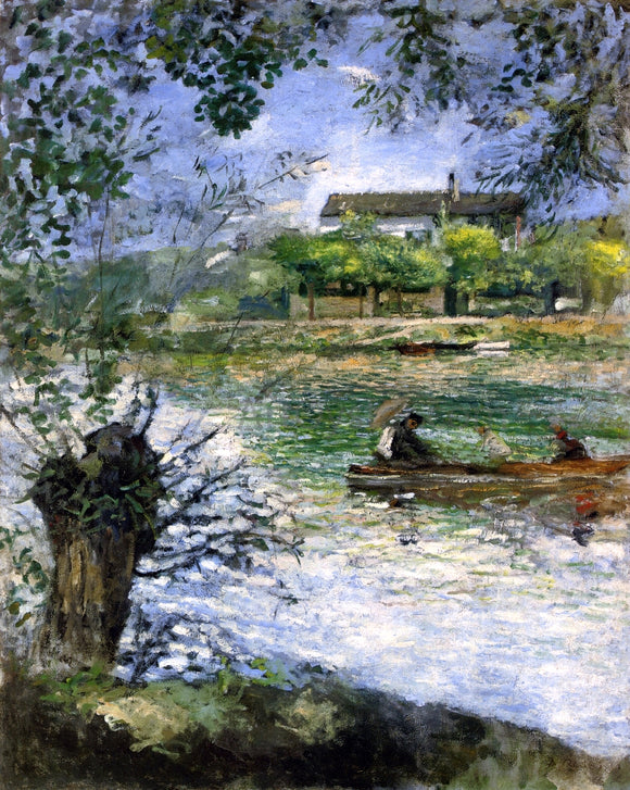  Pierre Auguste Renoir Willows and Figures in a Boat - Art Print