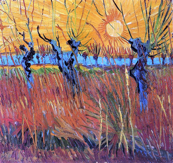  Vincent Van Gogh Willows at Sunset - Art Print