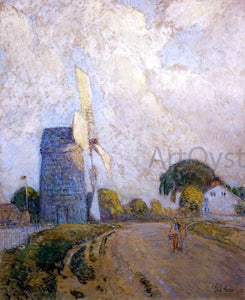  Frederick Childe Hassam A Windmill at Sundown, East Hampton - Art Print
