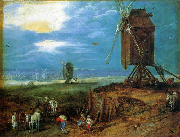  The Elder Jan Bruegel Windmills - Art Print