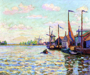  Armand Guillaumin Windmills on a Canal in Holland - Art Print