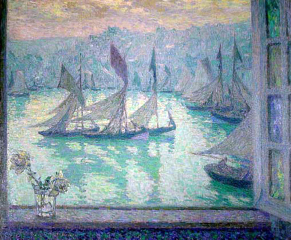  Henri Le Sidaner Window at the Port of Honfleur - Art Print