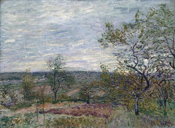  Alfred Sisley Windy Day at Veneux (also known as La Campagne aux Environs de Veneux) - Art Print