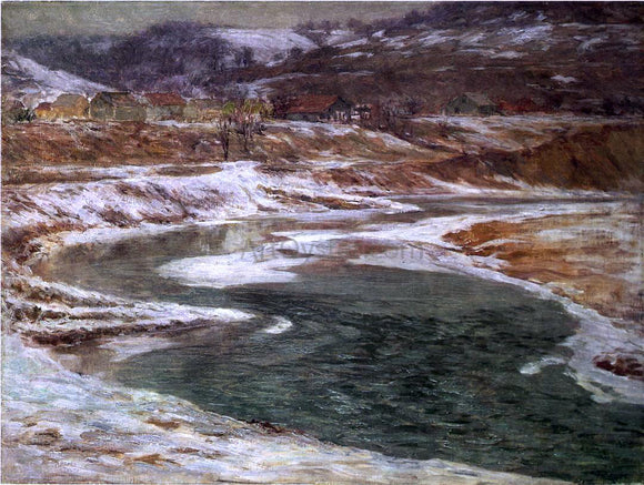  John Ottis Adams Winter - Brookville - Art Print