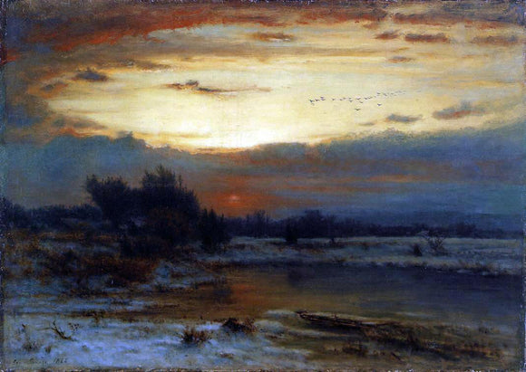  George Inness Winter, Close of Day (also known as A Winter Day) - Art Print