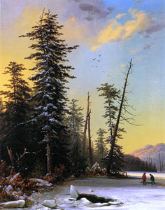  Gustavus Johann Grunewald Winter Evening on a Lake at the Pine Swamp - Art Print