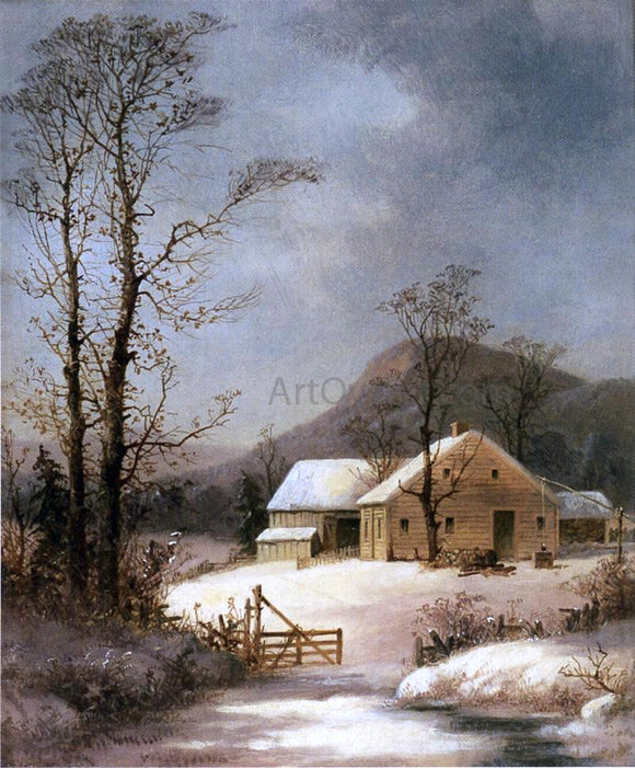  George Henry Durrie A Winter Farmyard - Art Print