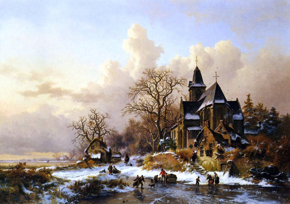  Frederk M Kruseman Winter in Holland - Art Print