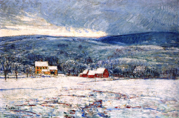  Frederick Childe Hassam Winter in the Connecticut Hills - Art Print