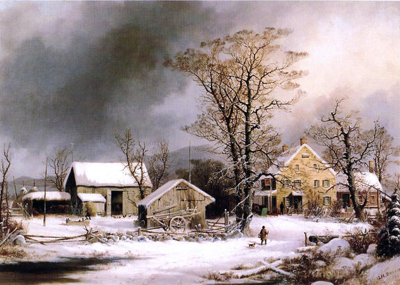  George Henry Durrie Winter in the Country, A Cold Morning - Art Print