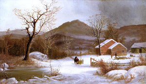  George Henry Durrie Winter Landscape - Art Print