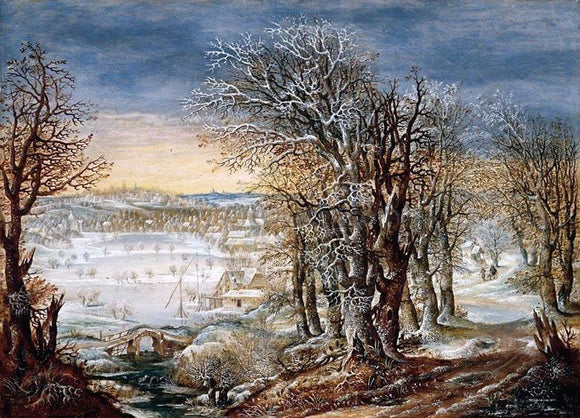  Denis Van Alsloot Winter Landscape in the Foret de Soignes, with the Flight Into Egypt - Art Print