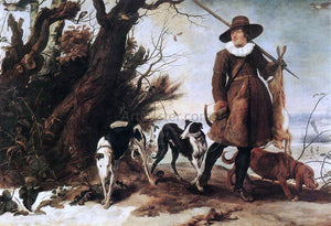  Jan Wildens Winter Landscape with a Hunter - Art Print