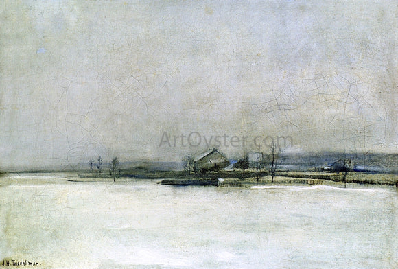  John Twachtman Winter Landscape with Barn - Art Print