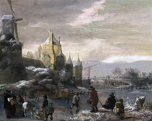  Klaes Molenaer Winter Landscape with Skaters - Art Print
