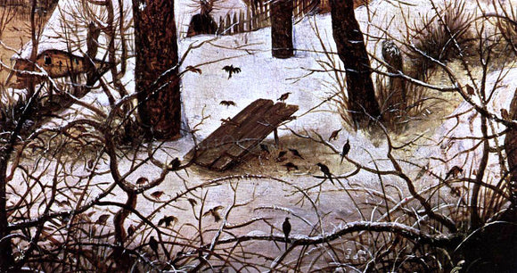  The Elder Pieter Bruegel Winter Landscape with Skaters and a Bird Trap (detail) - Art Print