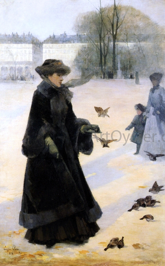  Jean Eugene Clary Winter Morning in the Tuileries Gardens, Paris - Art Print