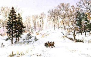  Jasper Francis Cropsey Winter on Rivensdale Road, Hastings-on-Hudson, New York - Art Print