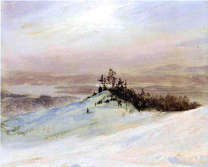  Frederic Edwin Church Winter on the Hudson River Near Catskill, New York - Art Print