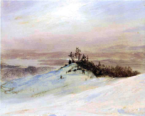  Frederic Edwin Church Winter on the Hudson River Near Catskill, New York - Art Print