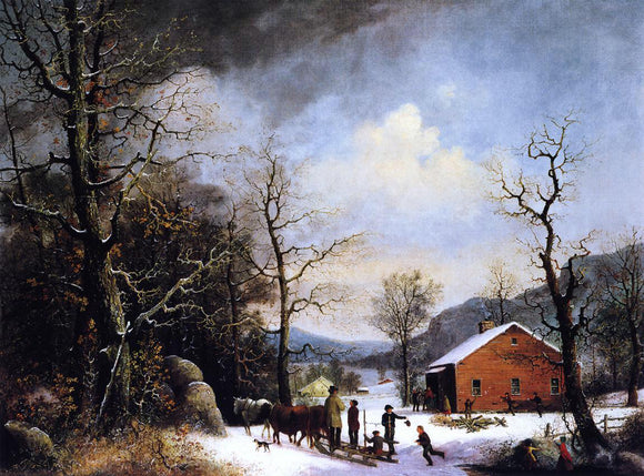  George Henry Durrie Winter Scene - Art Print