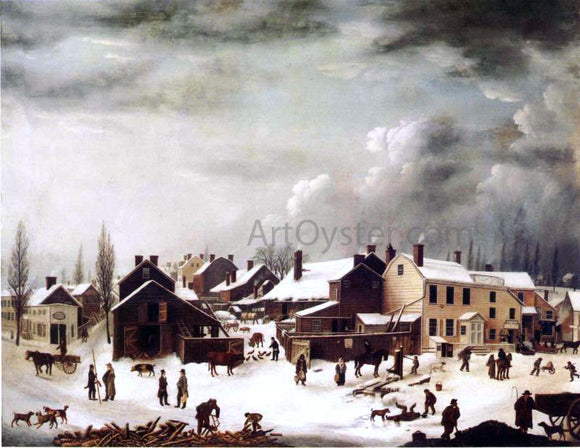  Francis Guy Winter Scene in Brooklyn - Art Print