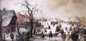  Hendrick Avercamp Winter Scene on a Canal - Art Print
