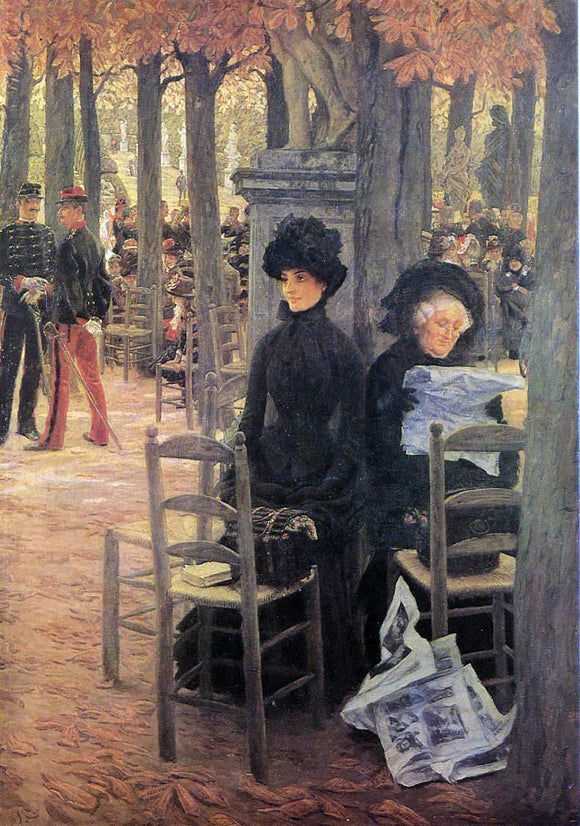  James Tissot Without a Dowry (also known as Sunday in the Luxembourg Gardens) - Art Print