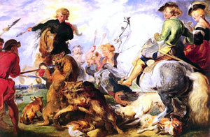  Sir Edwin Henry Landseer Wolf and Fox Hunt - Art Print