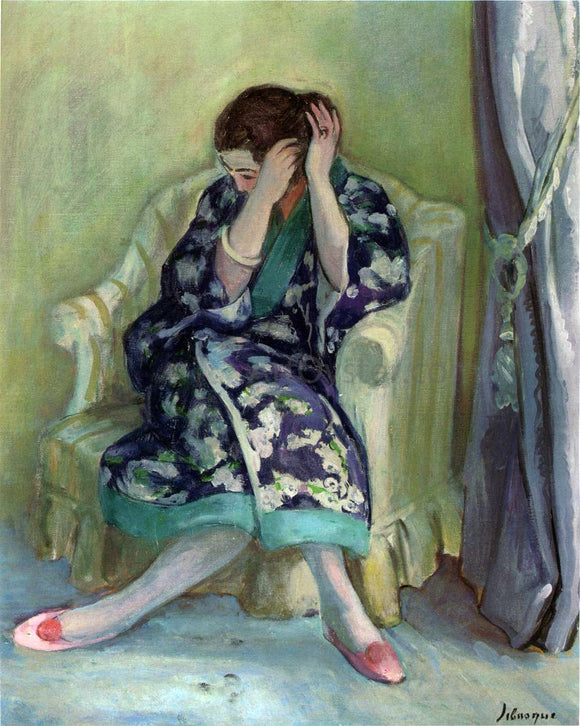  Henri Lebasque Woman adjuxting her hair - Art Print