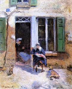  Camille Pissarro Woman and Child Doing Needlework - Art Print
