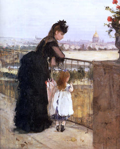  Berthe Morisot Woman and Child on a Balcony - Art Print