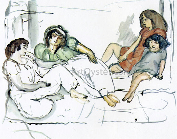  Jules Pascin Woman and Children in the Orient - Art Print