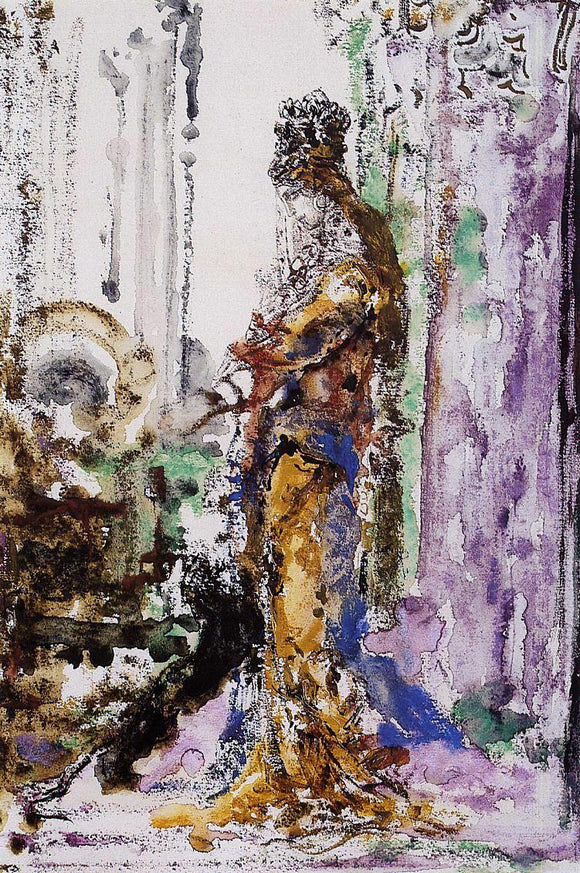  Gustave Moreau Woman and Panther (also known as Salome and the Panther) - Art Print
