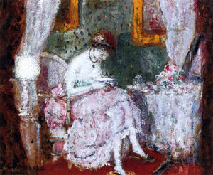  Frederick Carl Frieseke A Woman at a Dressing Table - Art Print
